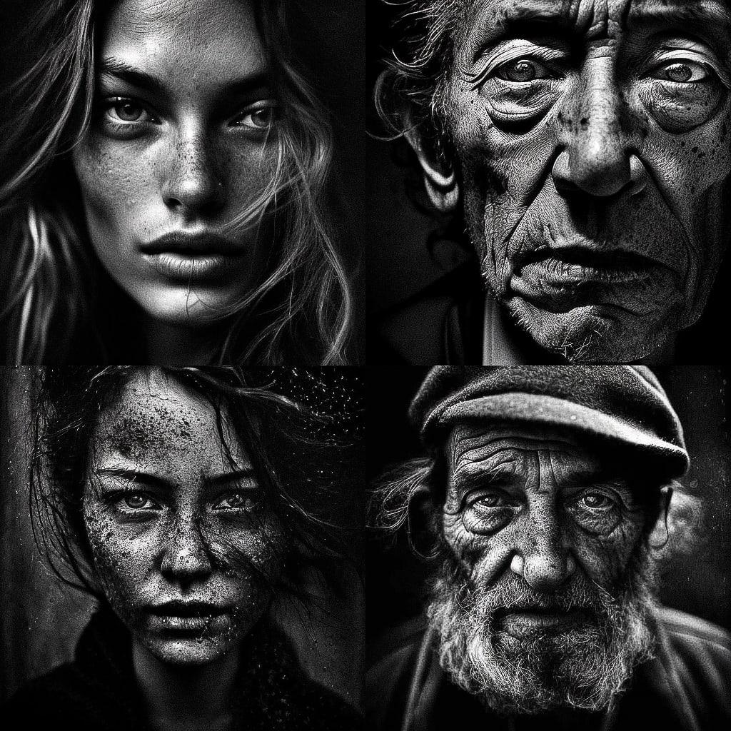 Paolo Pellegrin style, Midjourney V4, render 1 of 4