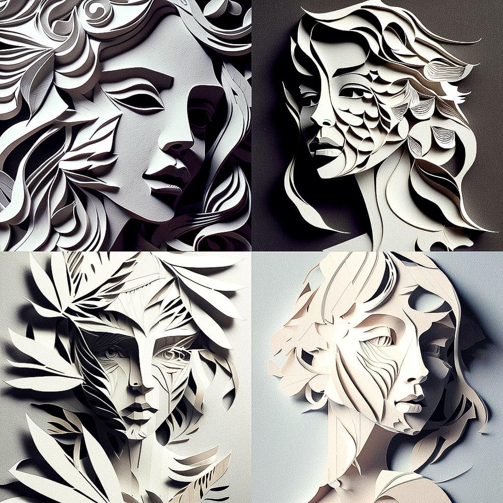 Paper cutout style, Midjourney V4, render 1 of 4