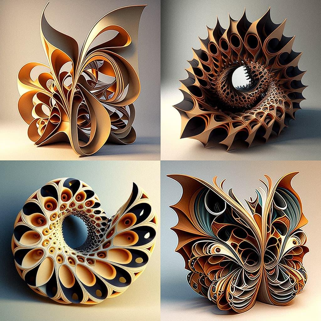 Parametric art style, Midjourney V4, render 1 of 4