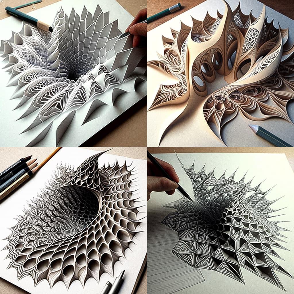 Parametric drawing style, Midjourney V4, render 1 of 4