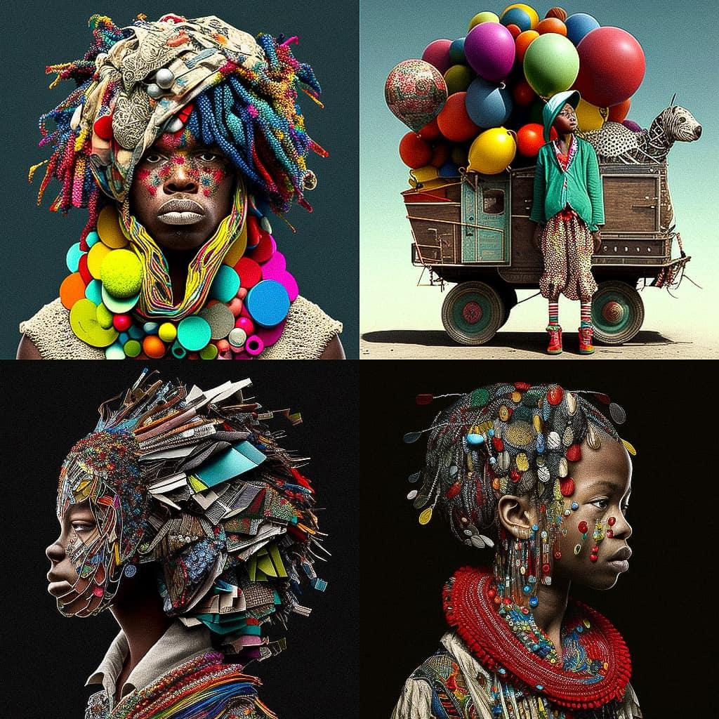 Pascale Marthine Tayou style, Midjourney V4, render 1 of 4