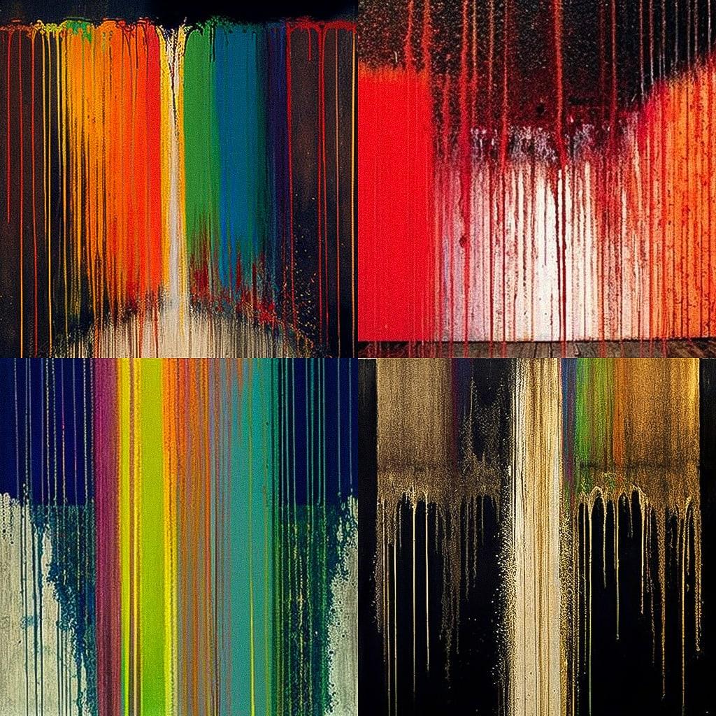 Pat Steir style, Midjourney V4, render 1 of 4