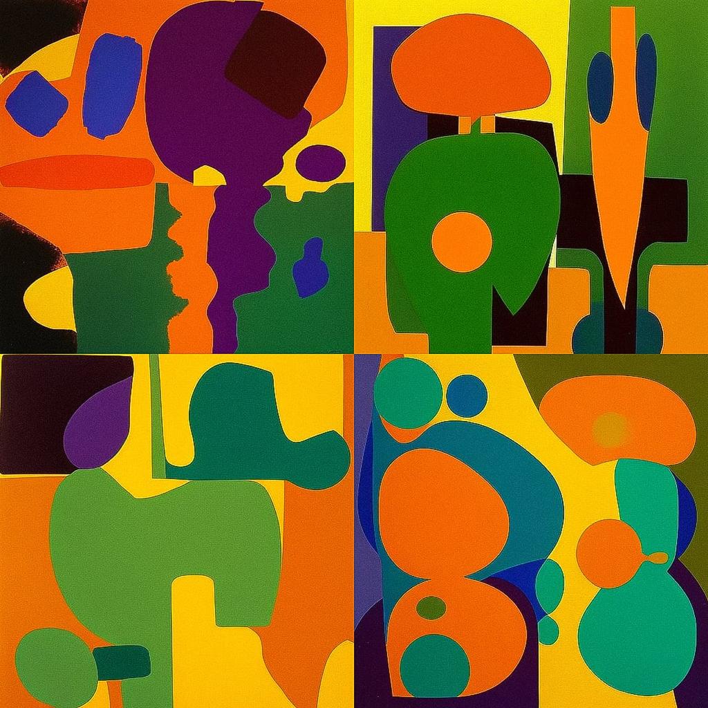 Patrick Heron style, Midjourney V4, render 1 of 4