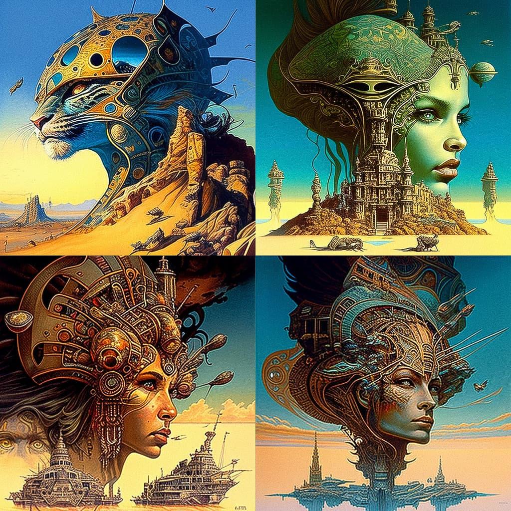 Patrick Woodroffe style, Midjourney V4, render 1 of 4