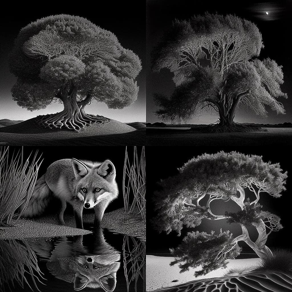 Paul Caponigro style, Midjourney V4, render 1 of 4
