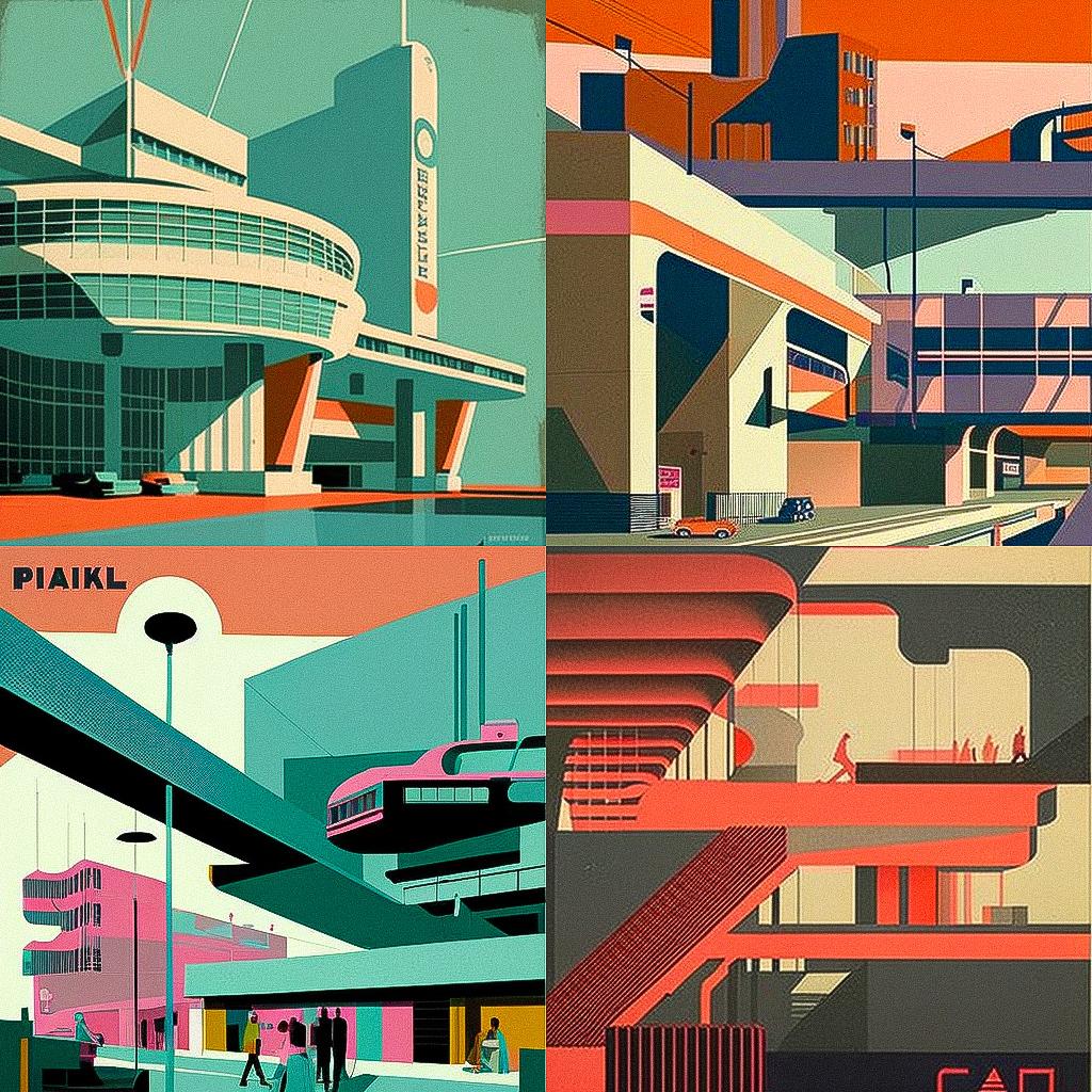 Paul Catherall style, Midjourney V4, render 1 of 4