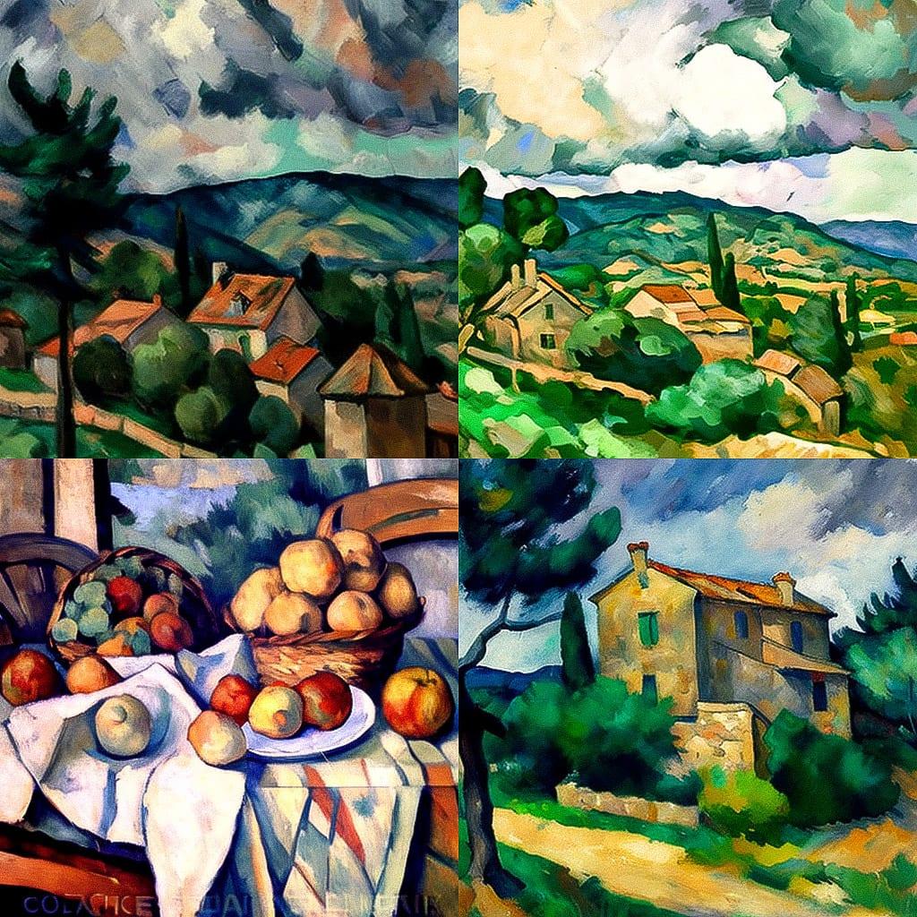 Paul Cezanne style, Midjourney V4, render 1 of 4