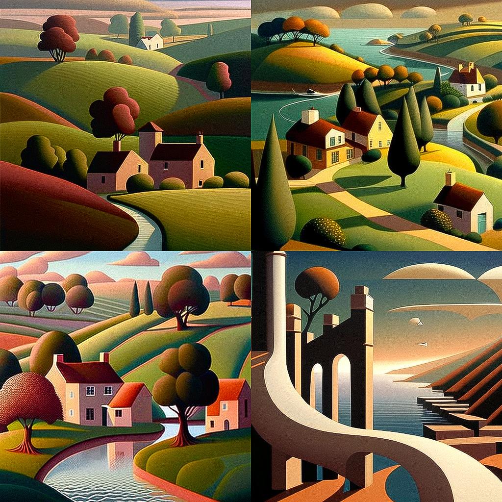 Paul Corfield style, Midjourney V4, render 1 of 4