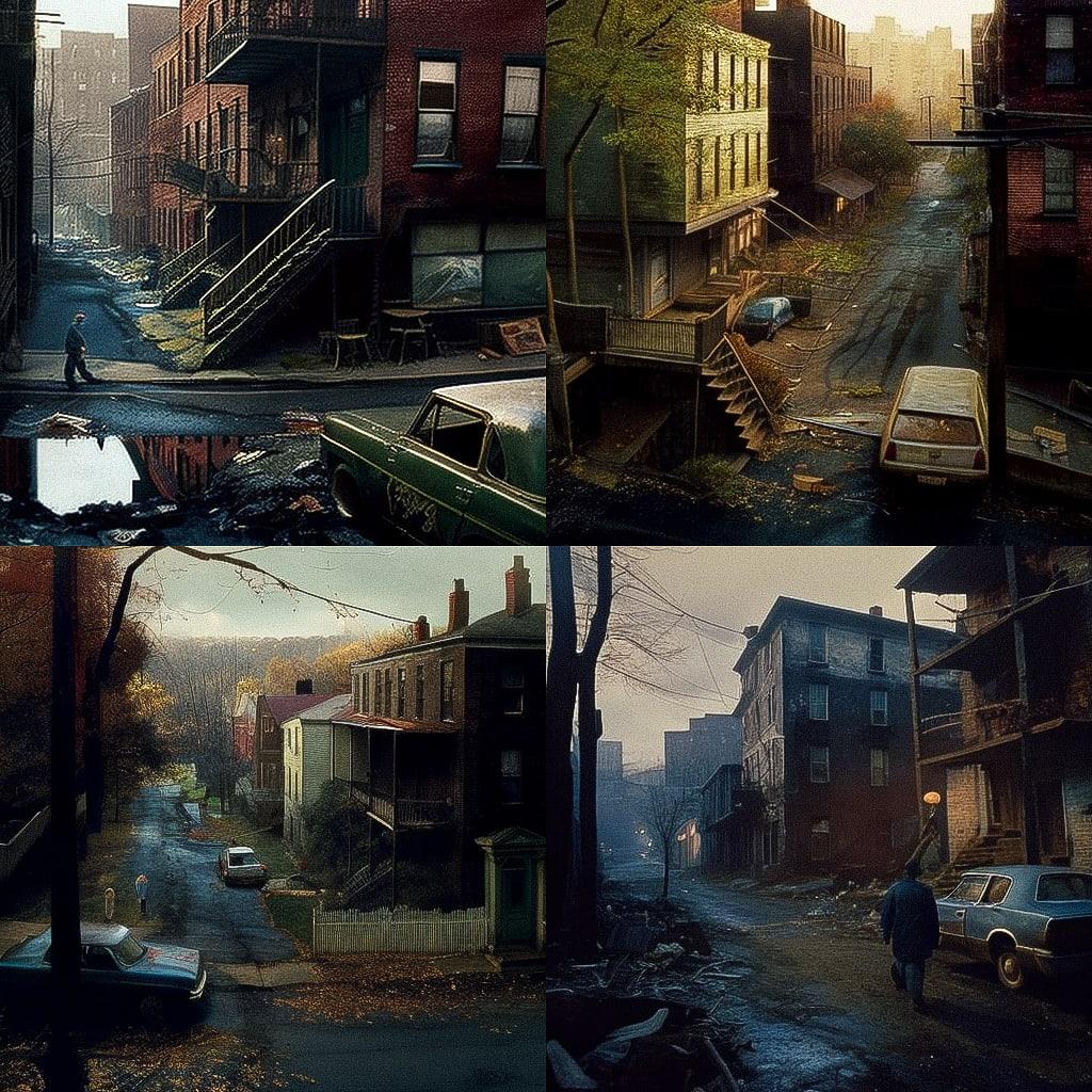 Paul Fusco style, Midjourney V4, render 1 of 4