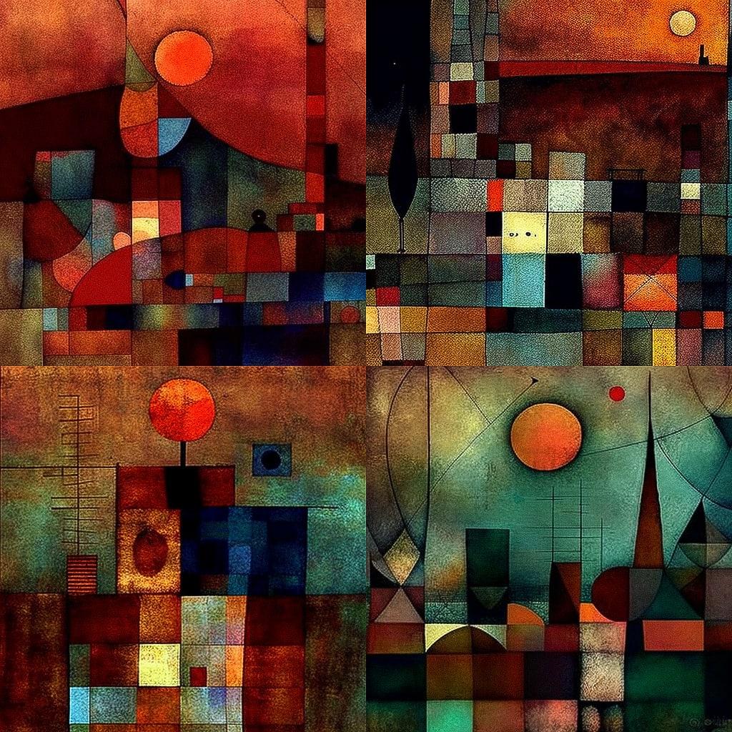 Paul Klee style, Midjourney V4, render 1 of 4
