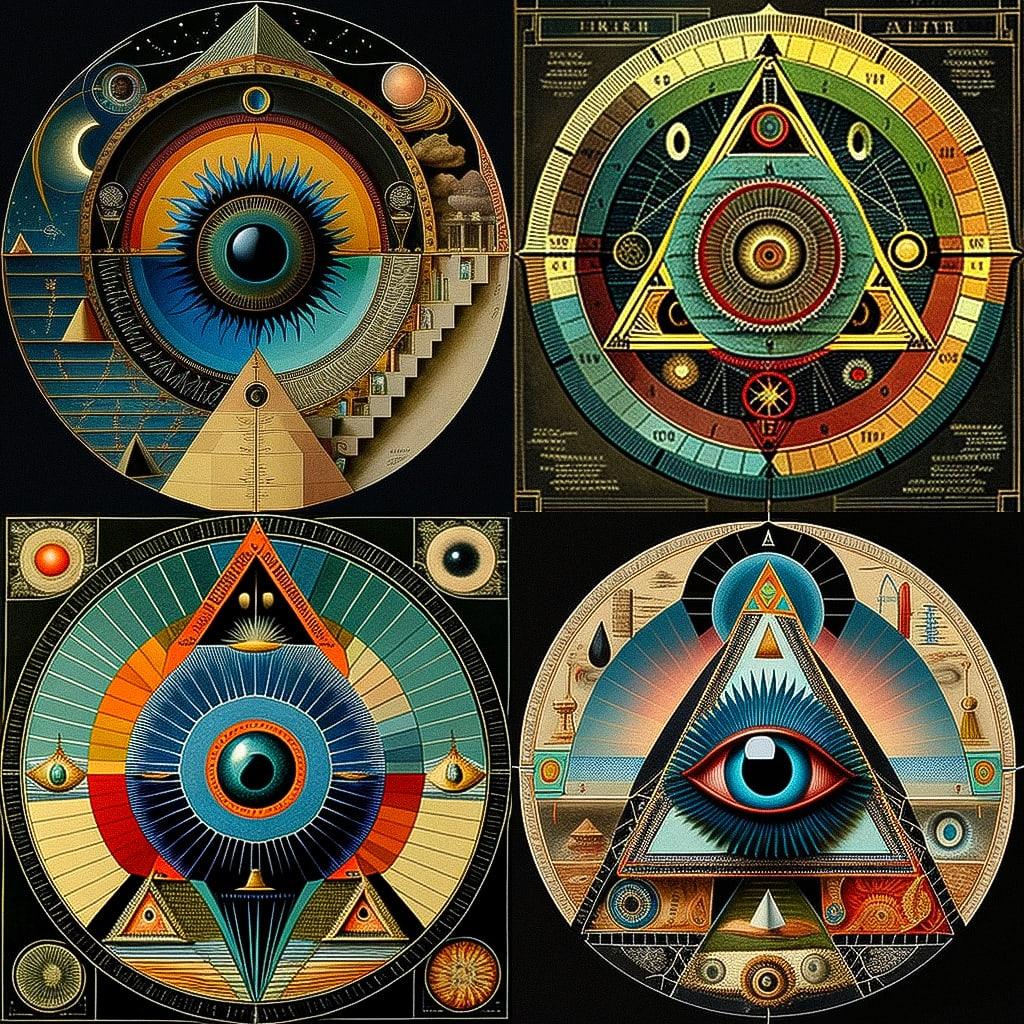 Paul Laffoley style, Midjourney V4, render 1 of 4