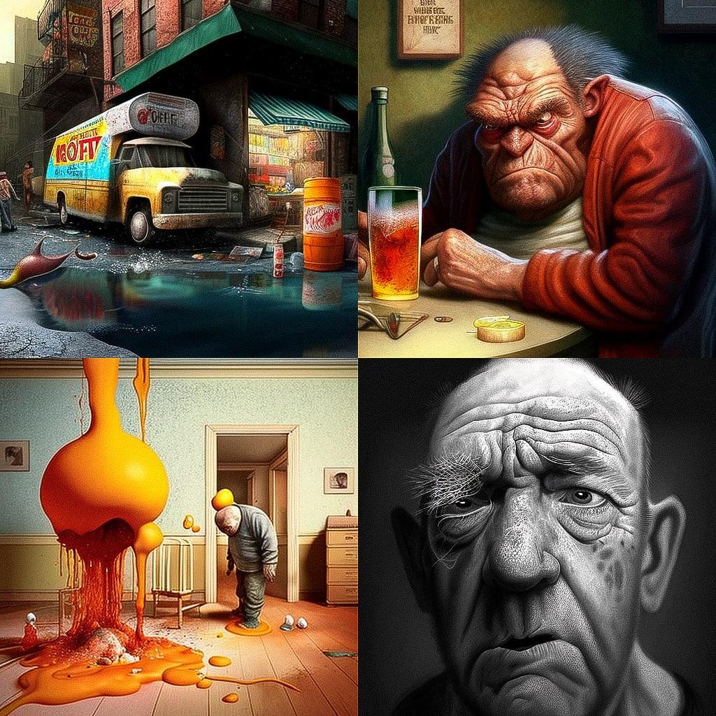 Paul McCarthy style, Midjourney V4, render 1 of 4