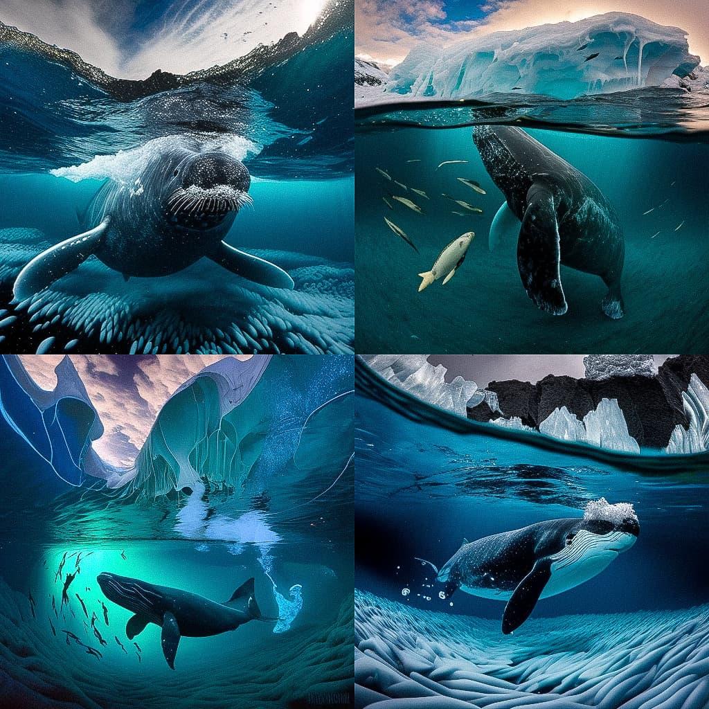 Paul Nicklen style, Midjourney V4, render 1 of 4