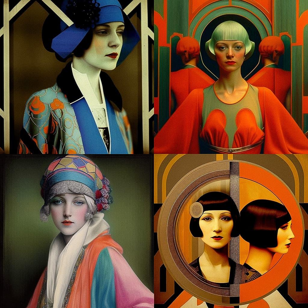 Paul Poiret style, Midjourney V4, render 1 of 4