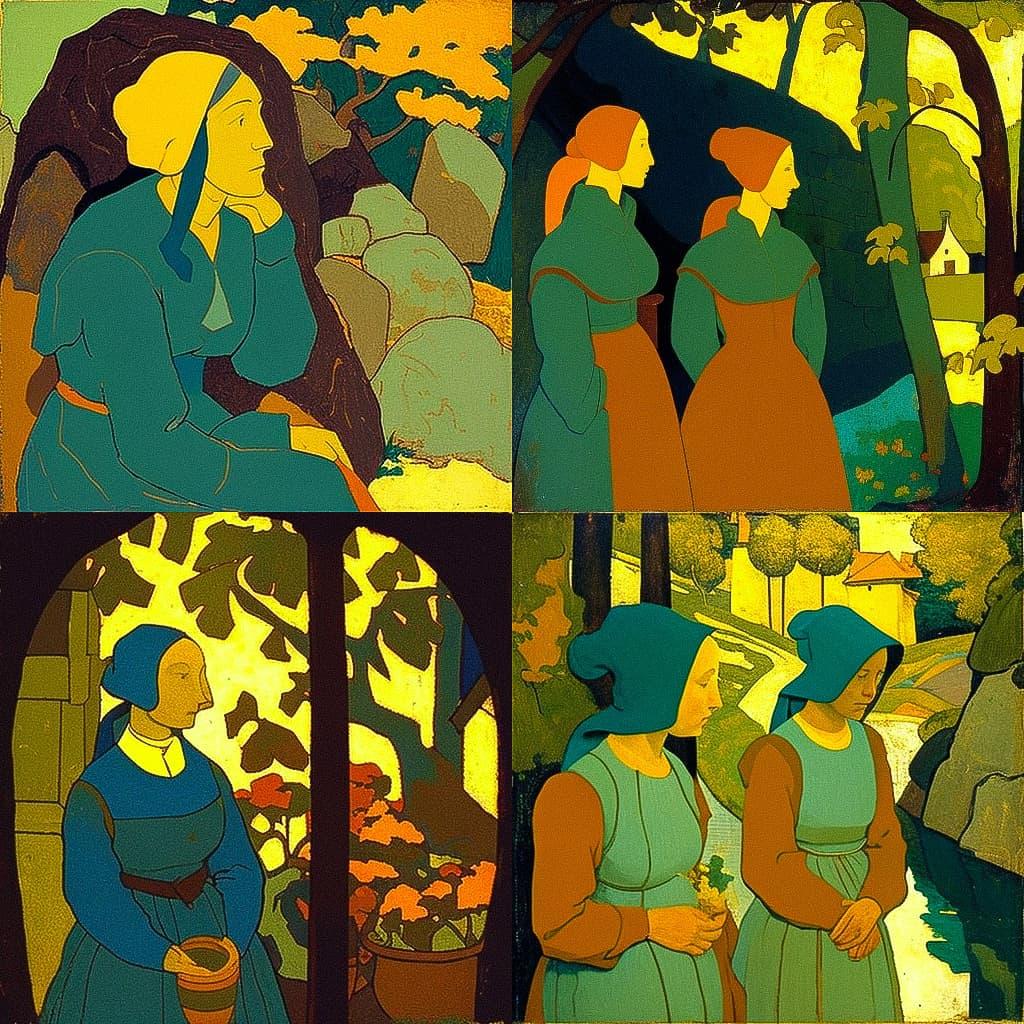 Paul Serusier style, Midjourney V4, render 1 of 4