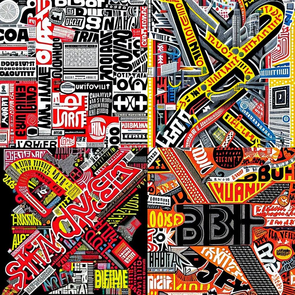 Paula Scher style, Midjourney V4, render 1 of 4