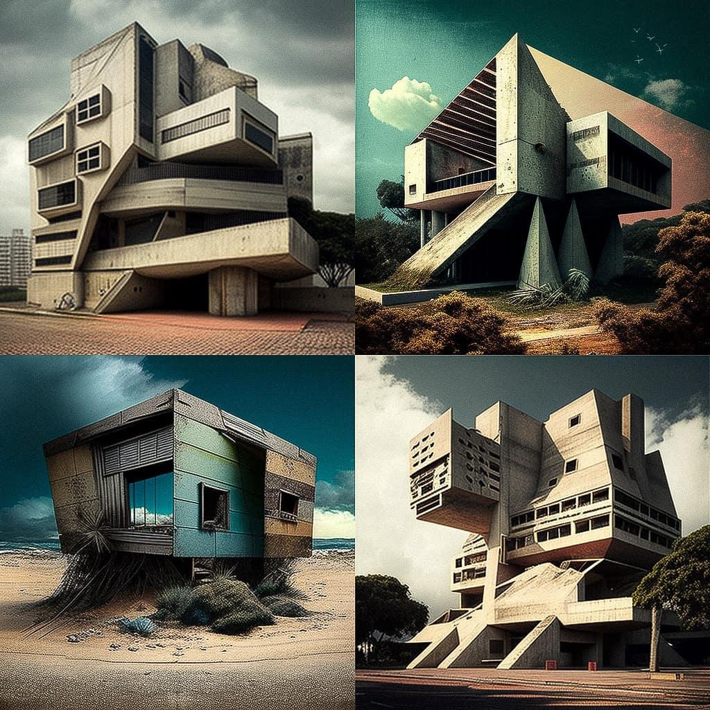 Paulo Mendes da Rocha style, Midjourney V4, render 1 of 4