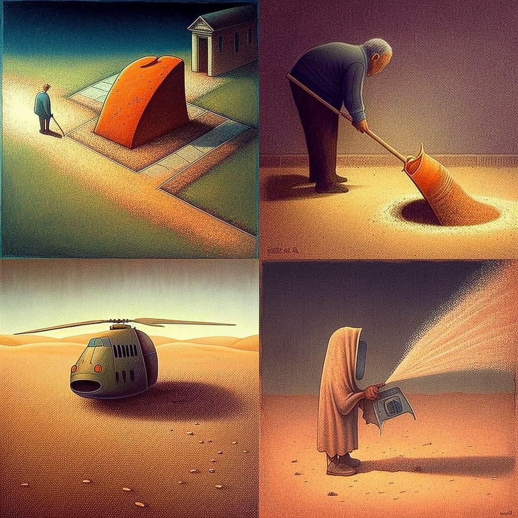 Pawel Kuczynski style, Midjourney V4, render 1 of 4