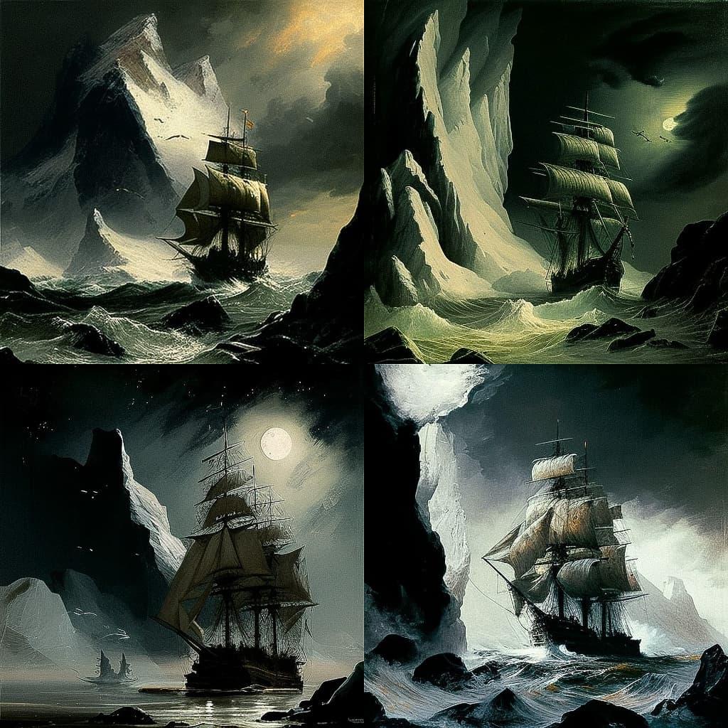 Peder Balke style, Midjourney V4, render 1 of 4