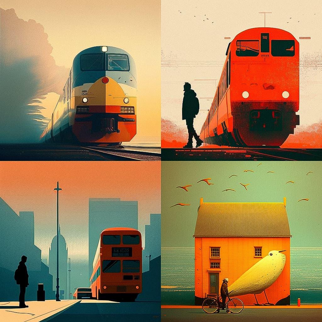 Pete Turner style, Midjourney V4, render 1 of 4