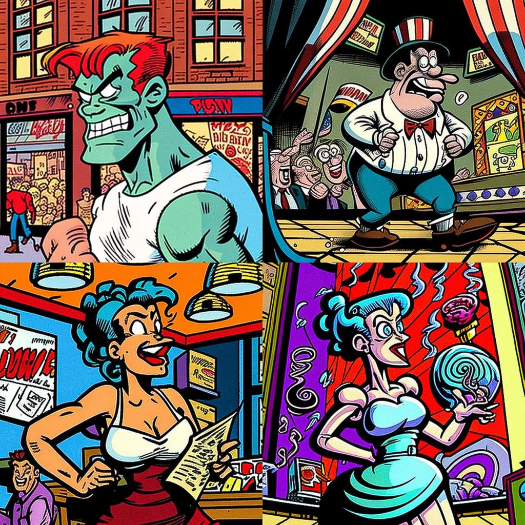 Peter Bagge style, Midjourney V4, render 1 of 4