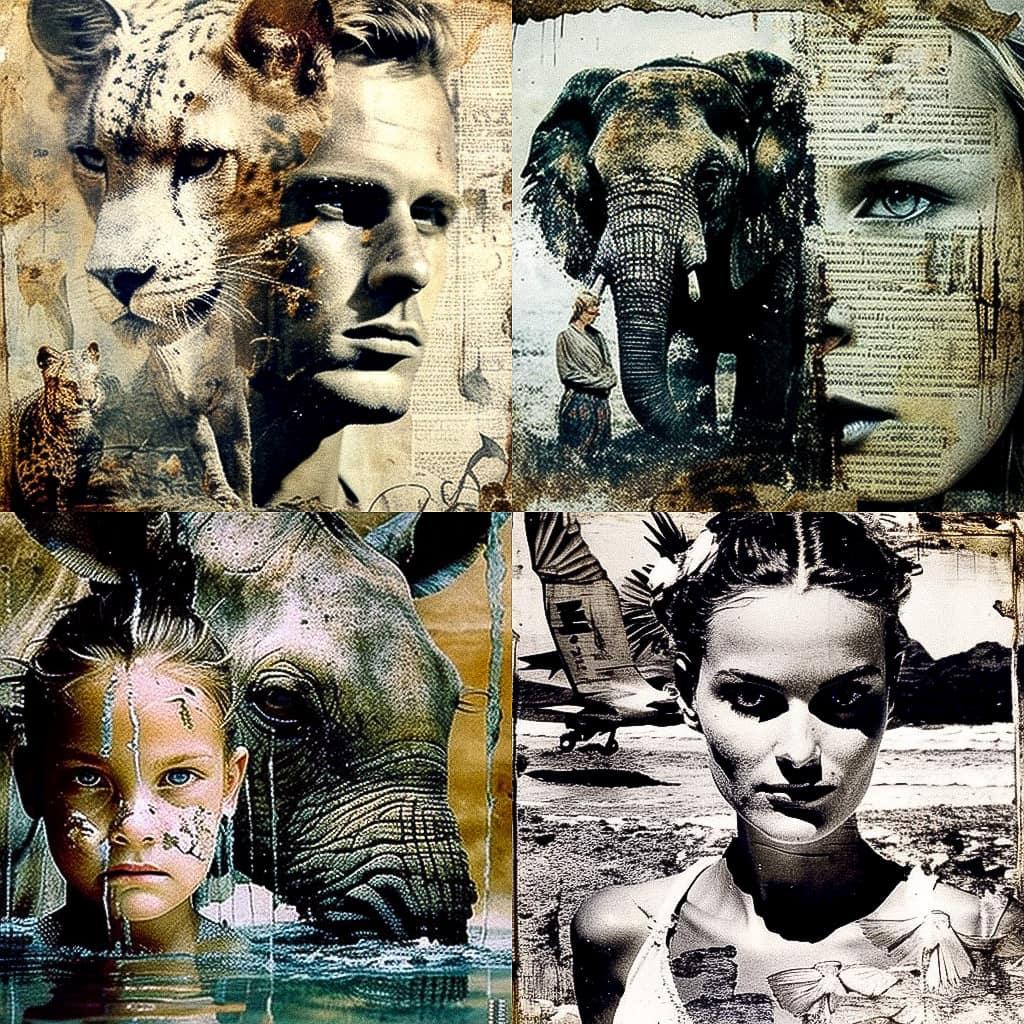 Peter Beard style, Midjourney V4, render 1 of 4