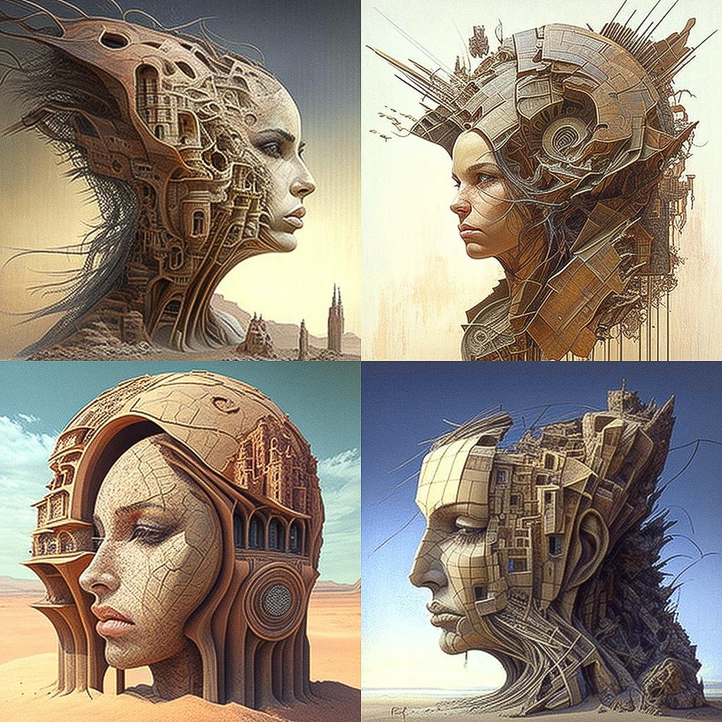Peter Gric style, Midjourney V4, render 1 of 4
