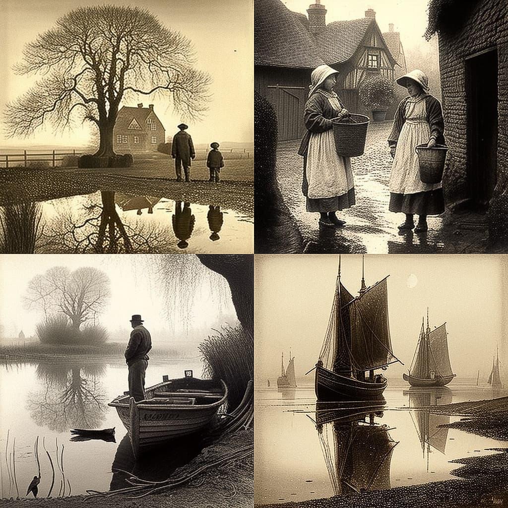 Peter Henry Emerson style, Midjourney V4, render 1 of 4