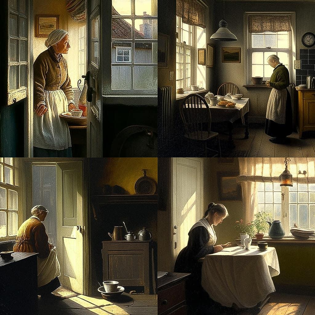 Peter Ilsted style, Midjourney V4, render 1 of 4