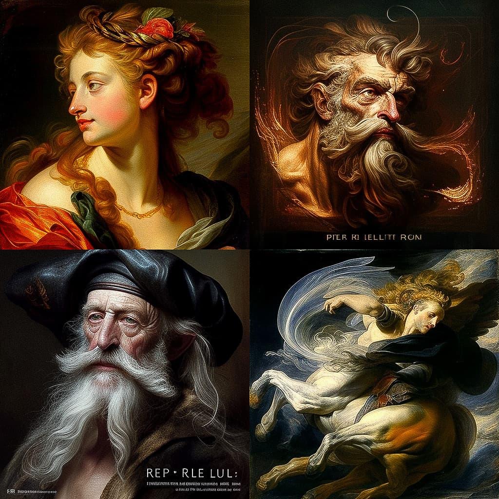 Peter Paul Rubens style, Midjourney V4, render 1 of 4