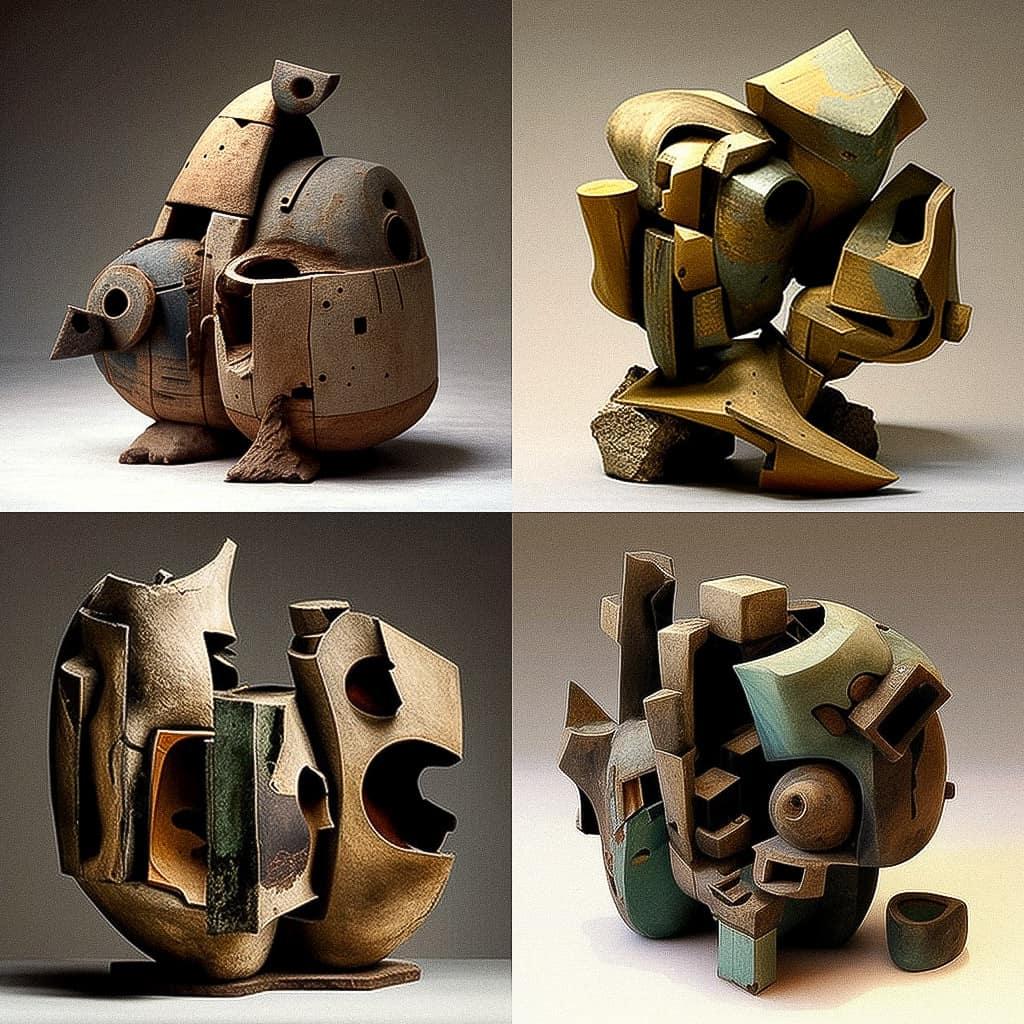 Peter Voulkos style, Midjourney V4, render 1 of 4