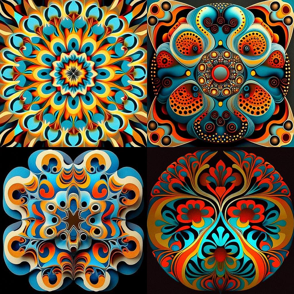 Philip Taaffe style, Midjourney V4, render 1 of 4