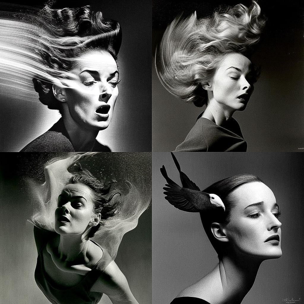 Philippe Halsman style, Midjourney V4, render 1 of 4