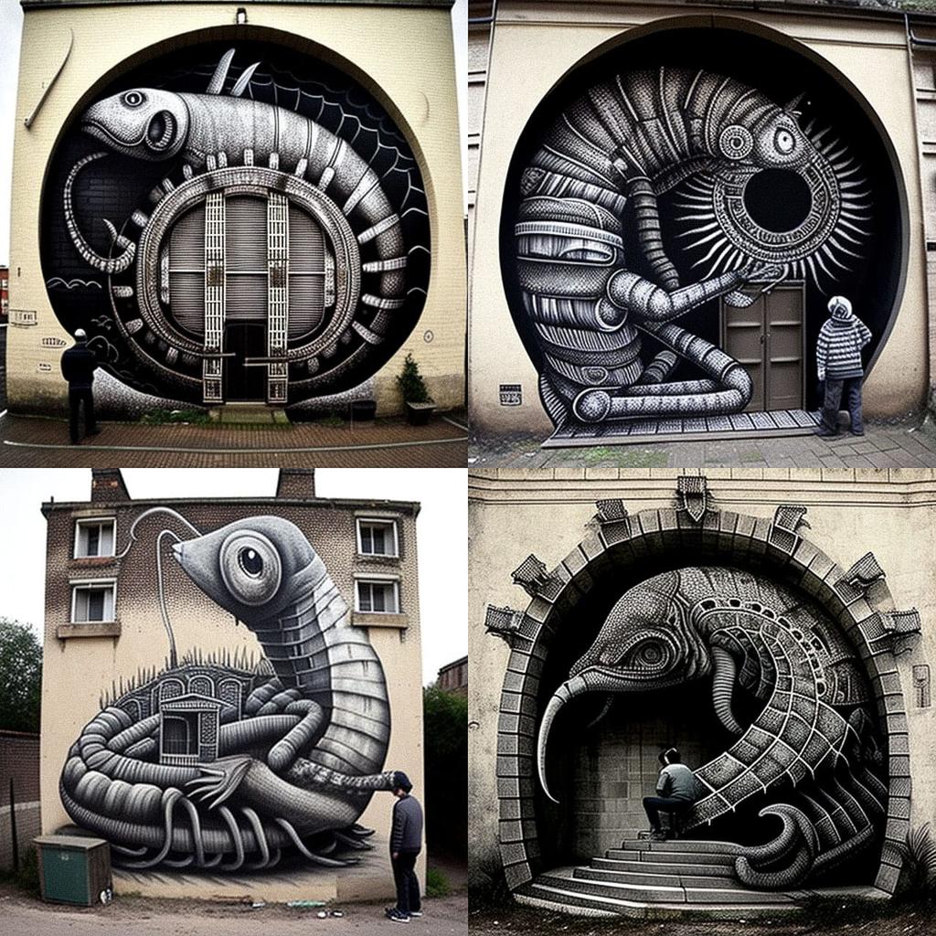 Phlegm style, Midjourney V4, render 1 of 4