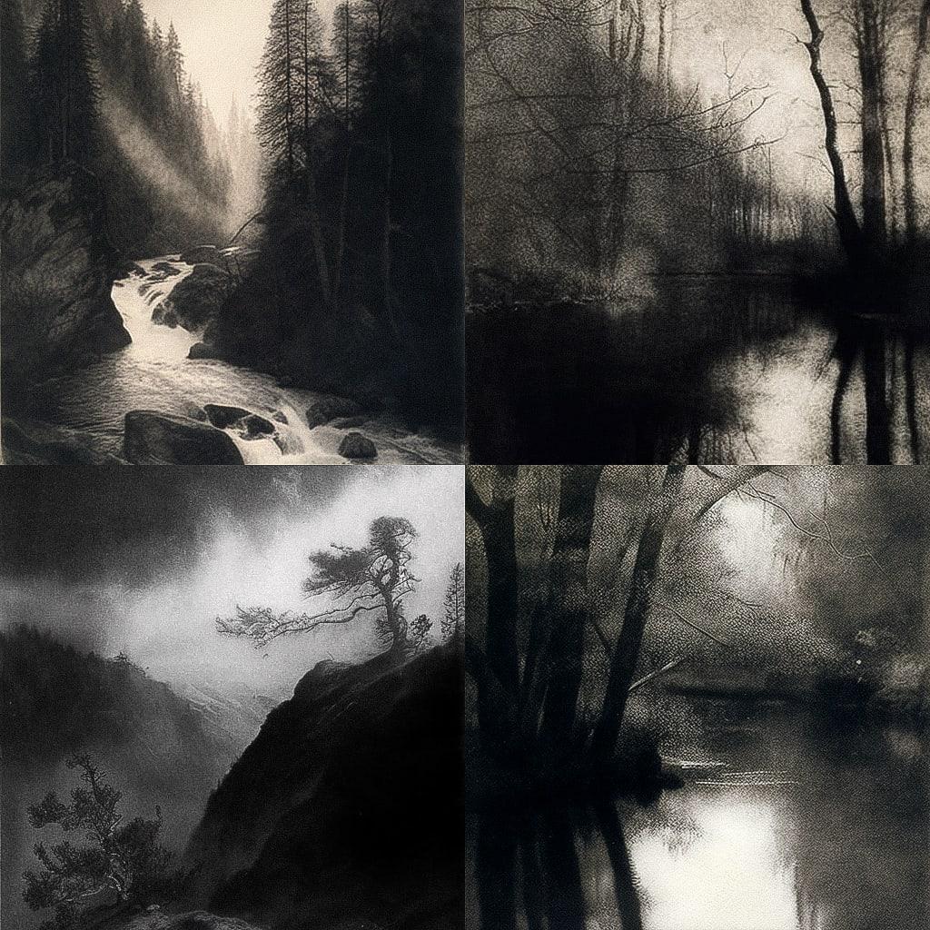 Photogravure style, Midjourney V4, render 1 of 4