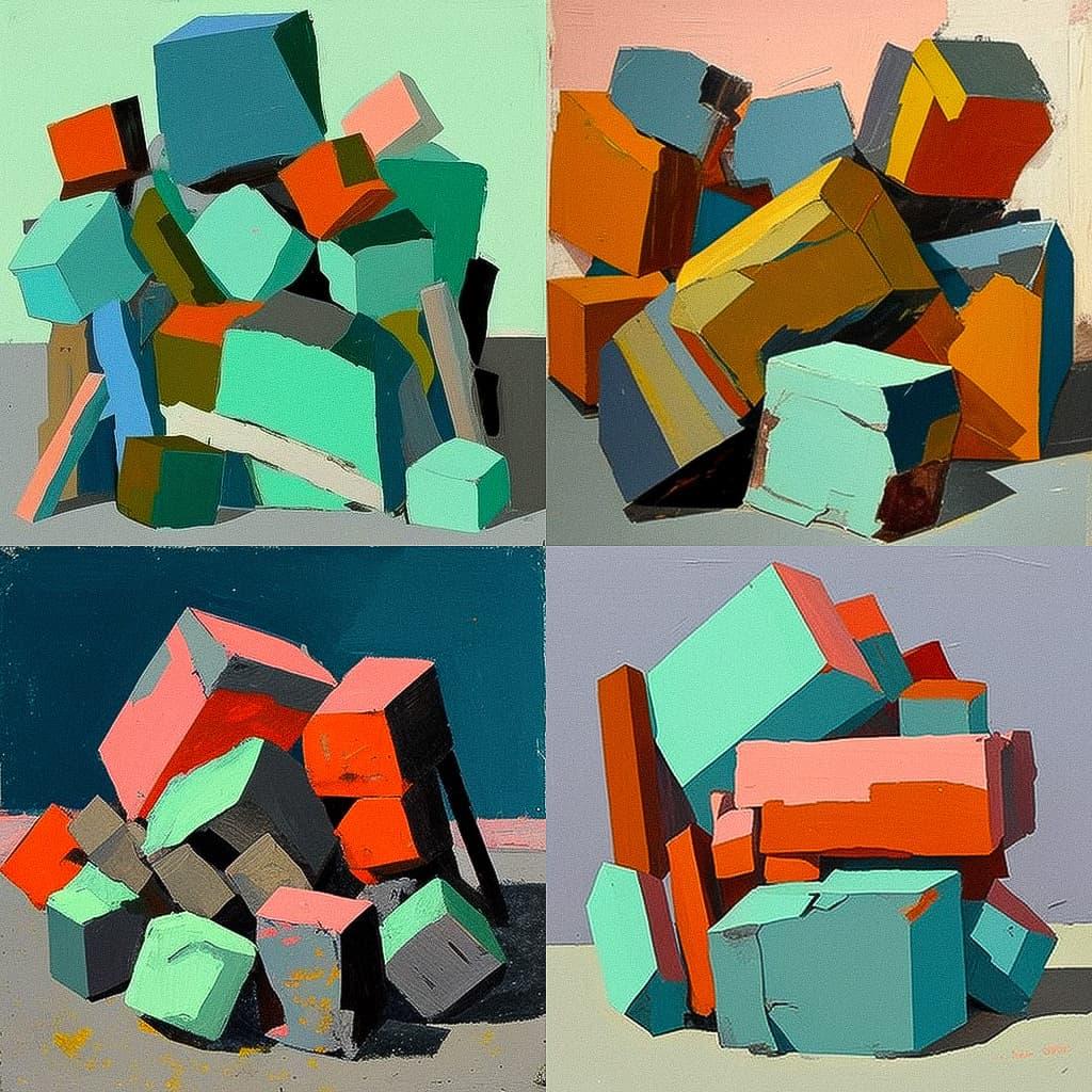Phyllida Barlow style, Midjourney V4, render 1 of 4