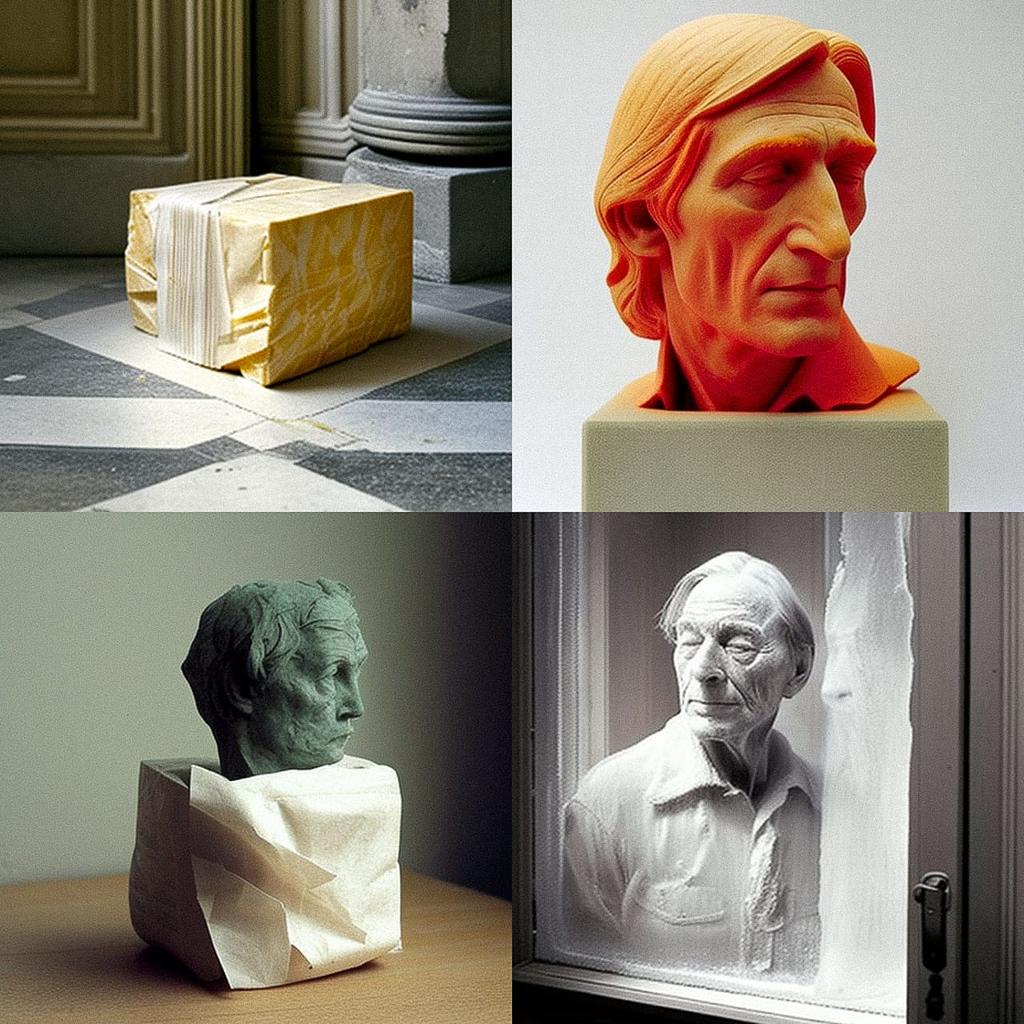 Piero Manzoni style, Midjourney V4, render 1 of 4