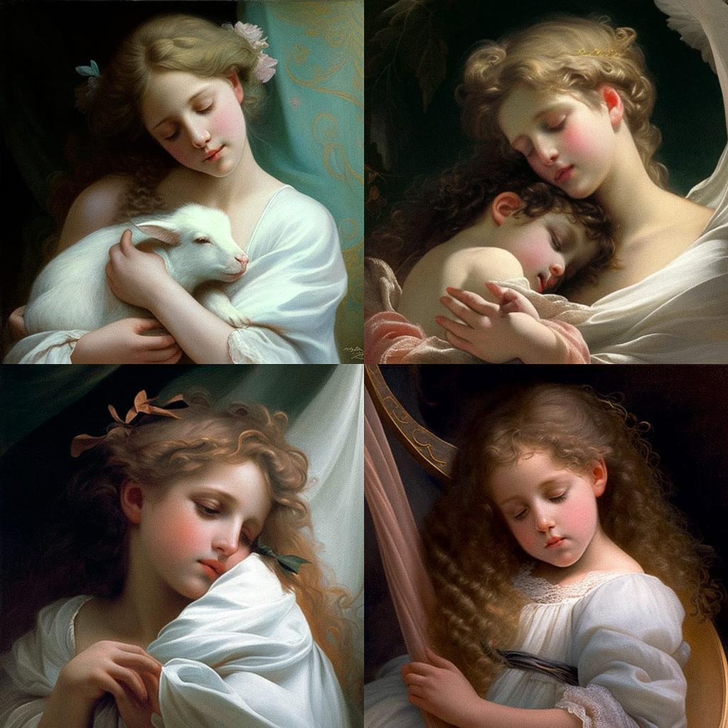 Pierre-Auguste Cot style, Midjourney V4, render 1 of 4