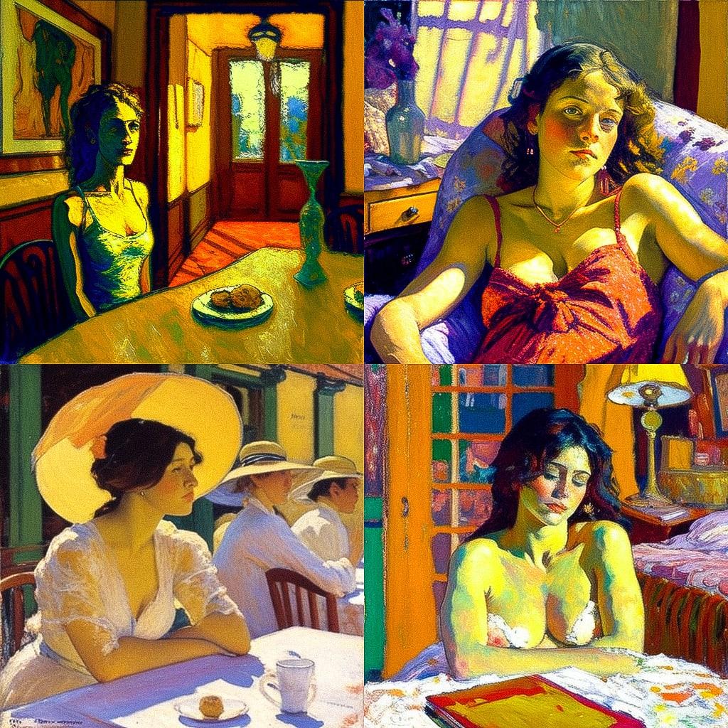 Pierre Bonnard style, Midjourney V4, render 1 of 4