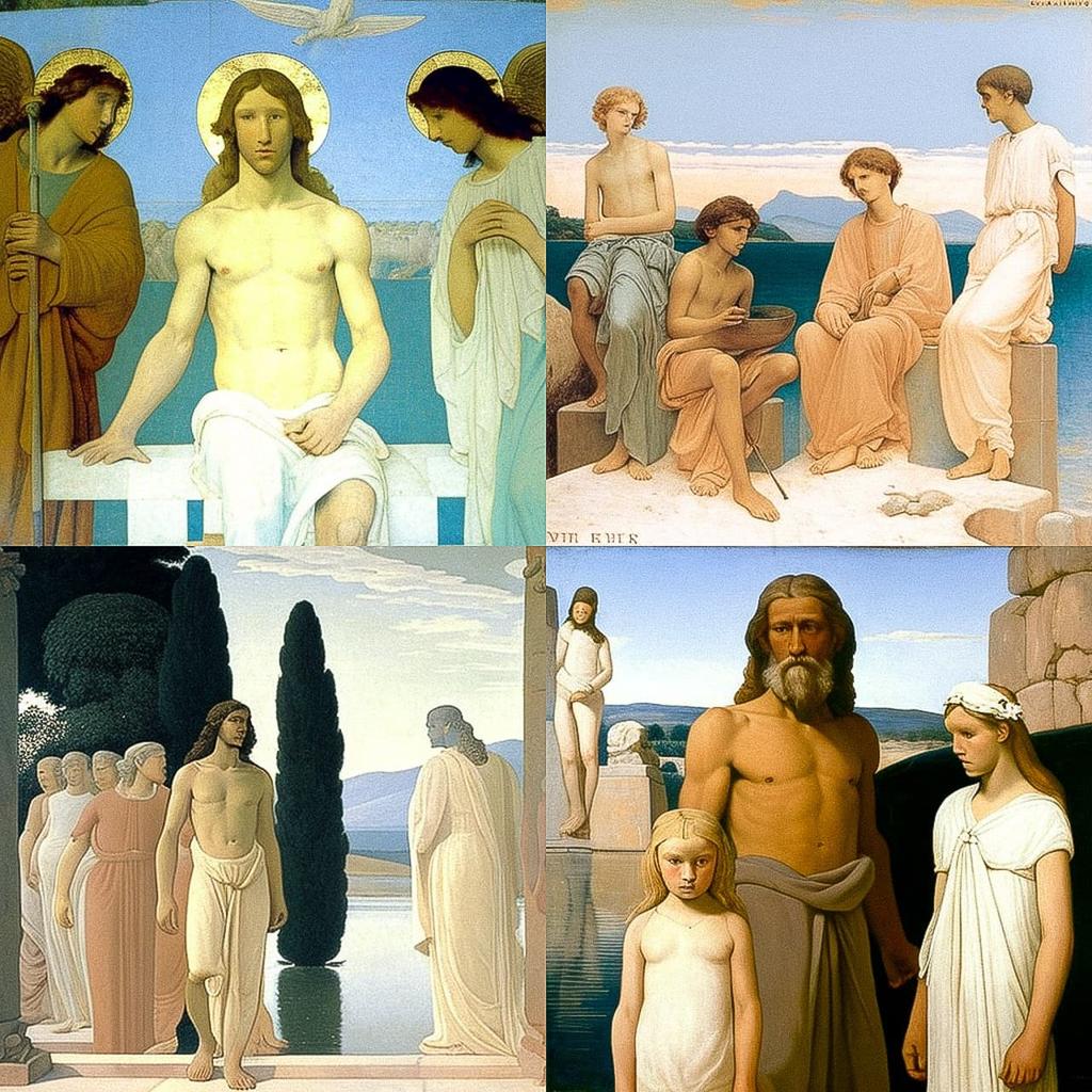Pierre Puvis de Chavannes style, Midjourney V4, render 1 of 4