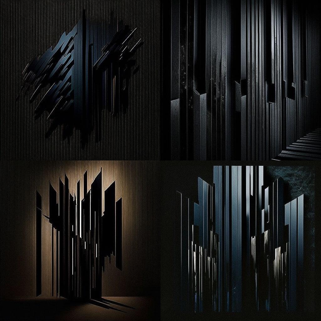 Pierre Soulages style, Midjourney V4, render 1 of 4