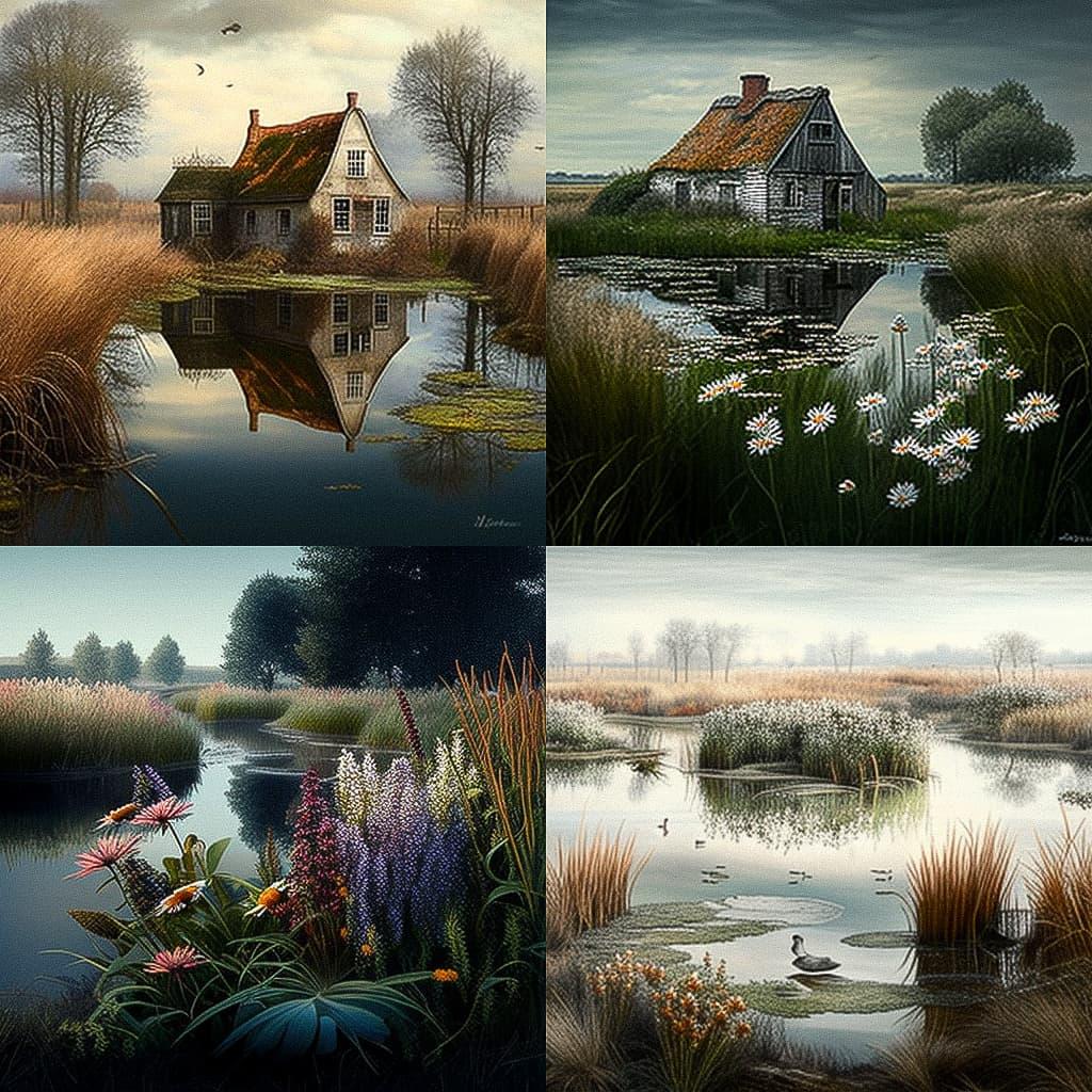 Piet Oudolf style, Midjourney V4, render 1 of 4