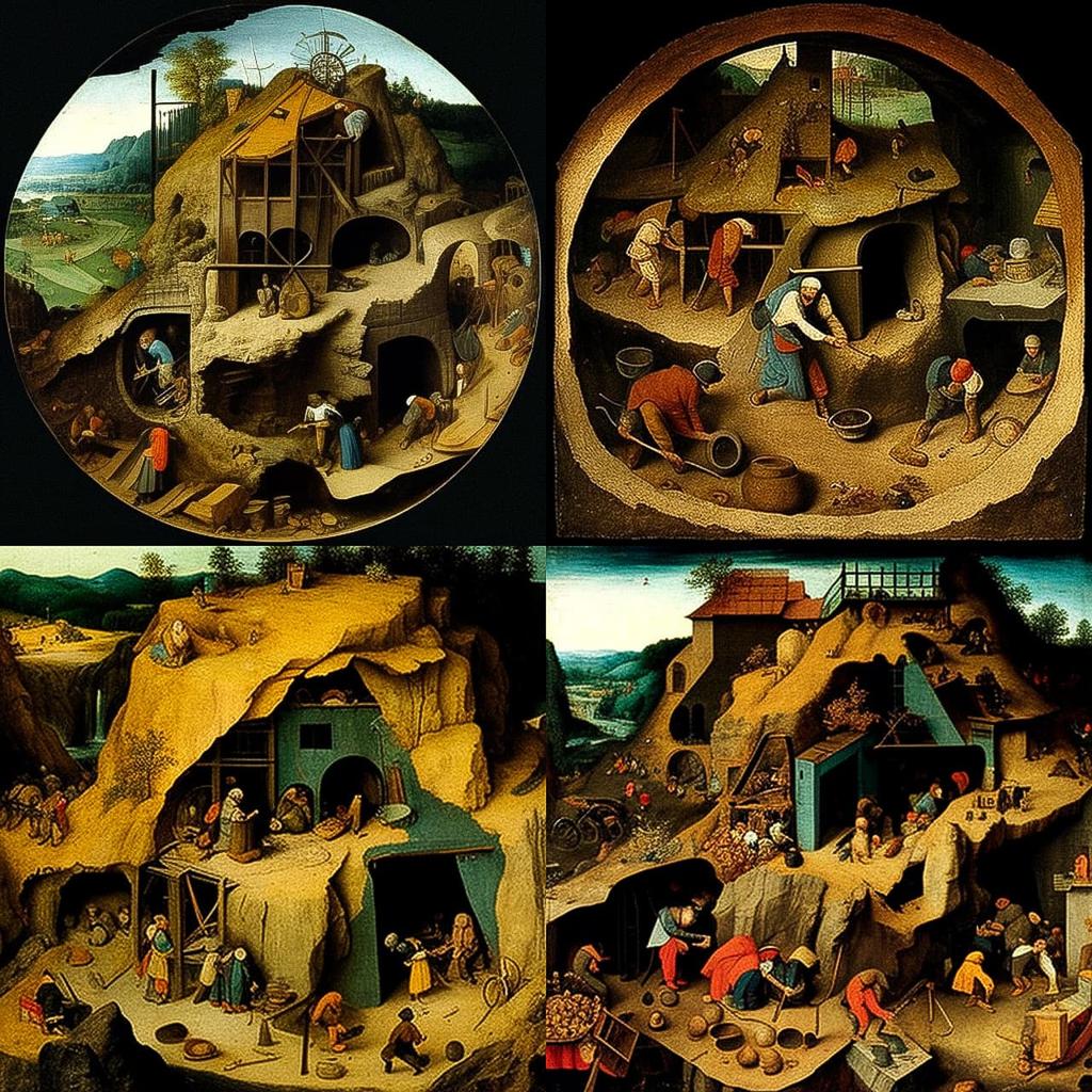Pieter Bruegel the Elder style, Midjourney V4, render 1 of 4