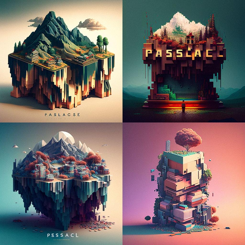 Pixelscape style, Midjourney V4, render 1 of 4