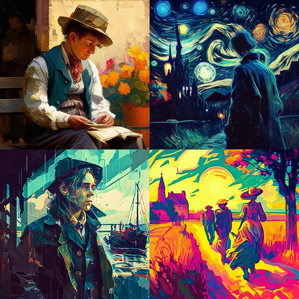 Post-impressionism style, Midjourney V4, render 1 of 4
