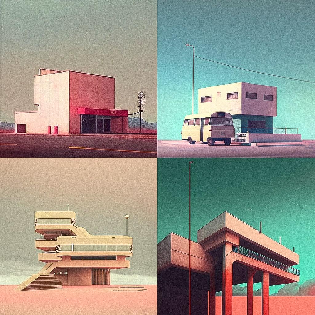 Postminimalism style, Midjourney V4, render 1 of 4
