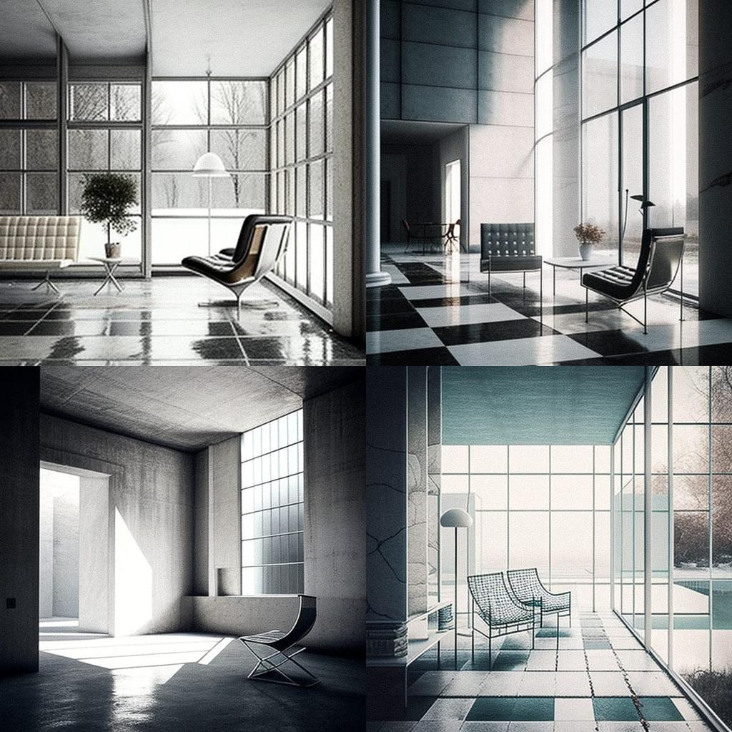 Poul Kjaerholm style, Midjourney V4, render 1 of 4