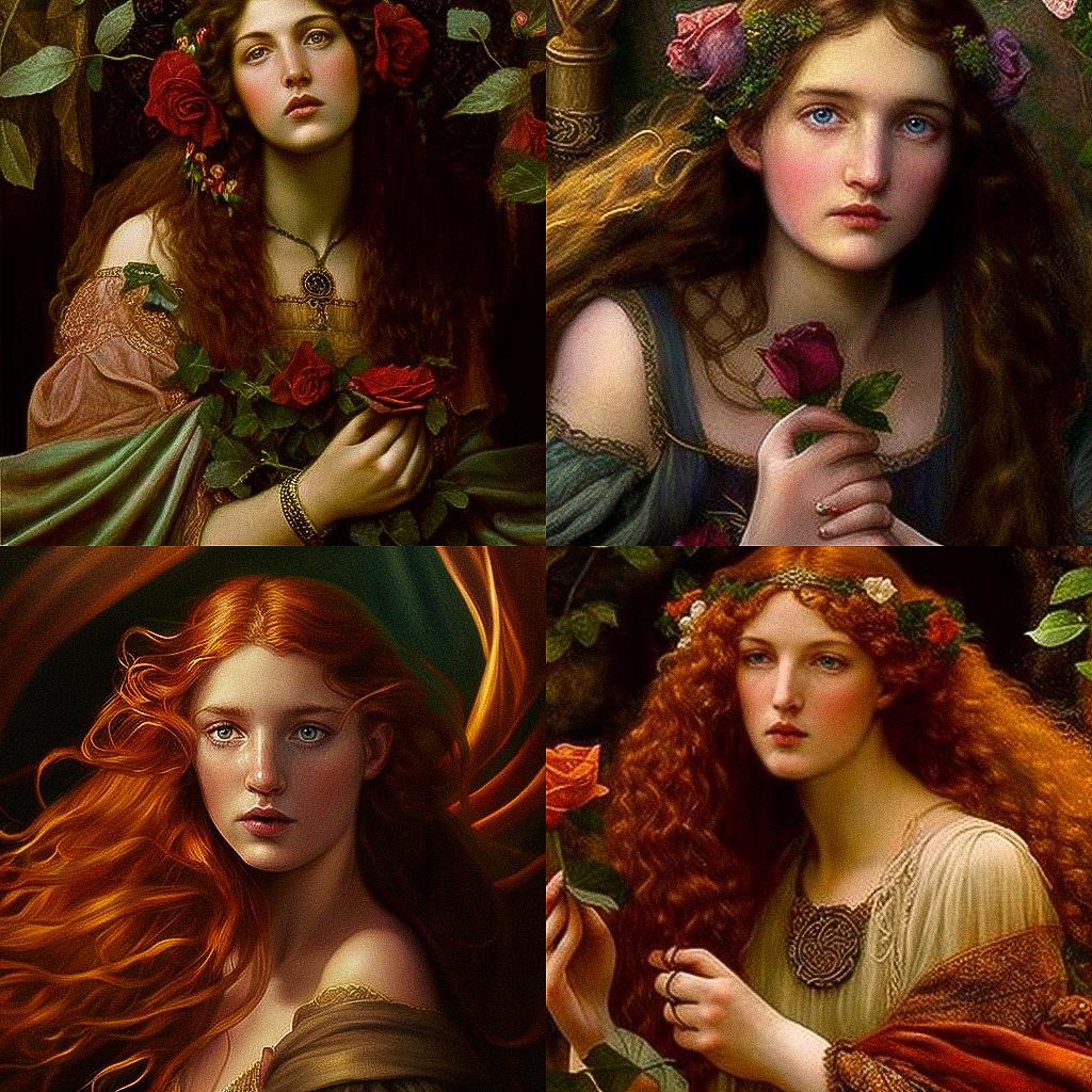 Pre-Raphaelitism style, Midjourney V4, render 1 of 4