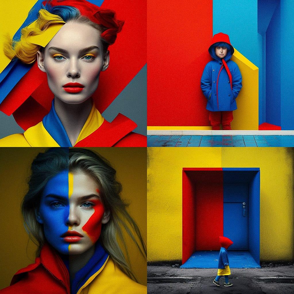 Primary colors style, Midjourney V4, render 1 of 4