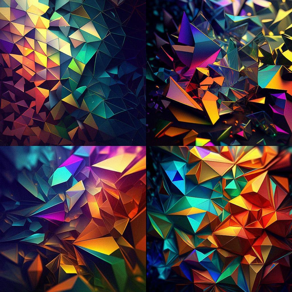 Prismatic texture style, Midjourney V4, render 1 of 4
